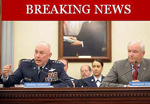 S. Air Force Chief of Staff Gen. T. Michael Moseley, left, and Air Force Secretary Michael Wynne, right, resigned